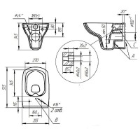 Инсталляция Cersanit Vector 64440, с подвесным безободковым унитазом Carina XL, сиденье микролифт, белый, клавиша хром матовый