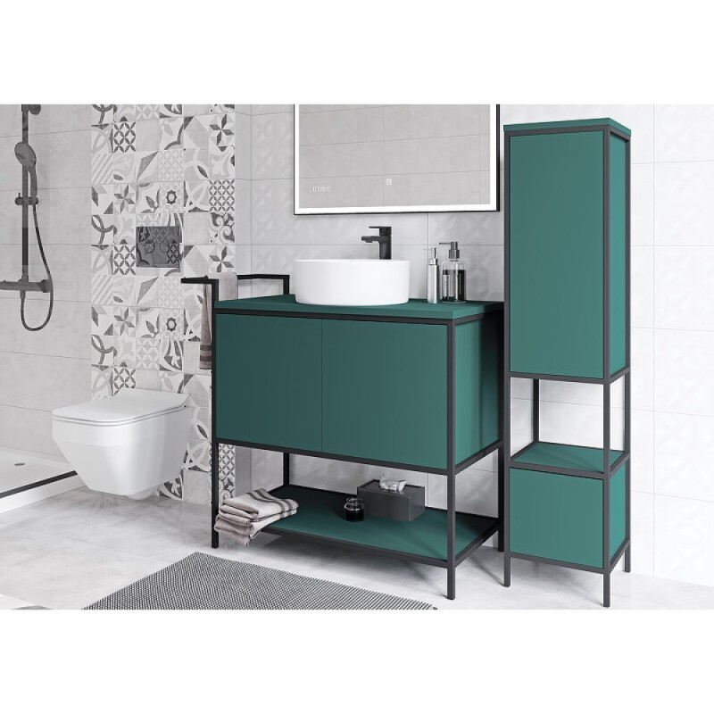 Инсталляция Cersanit Link Pro 64443, с подвесным безободковым унитазом Crea Square, сиденье микролифт, белый, клавиша хром глянцевый