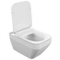 Инсталляция Cersanit Link Pro 64443, с подвесным безободковым унитазом Crea Square, сиденье микролифт, белый, клавиша хром глянцевый