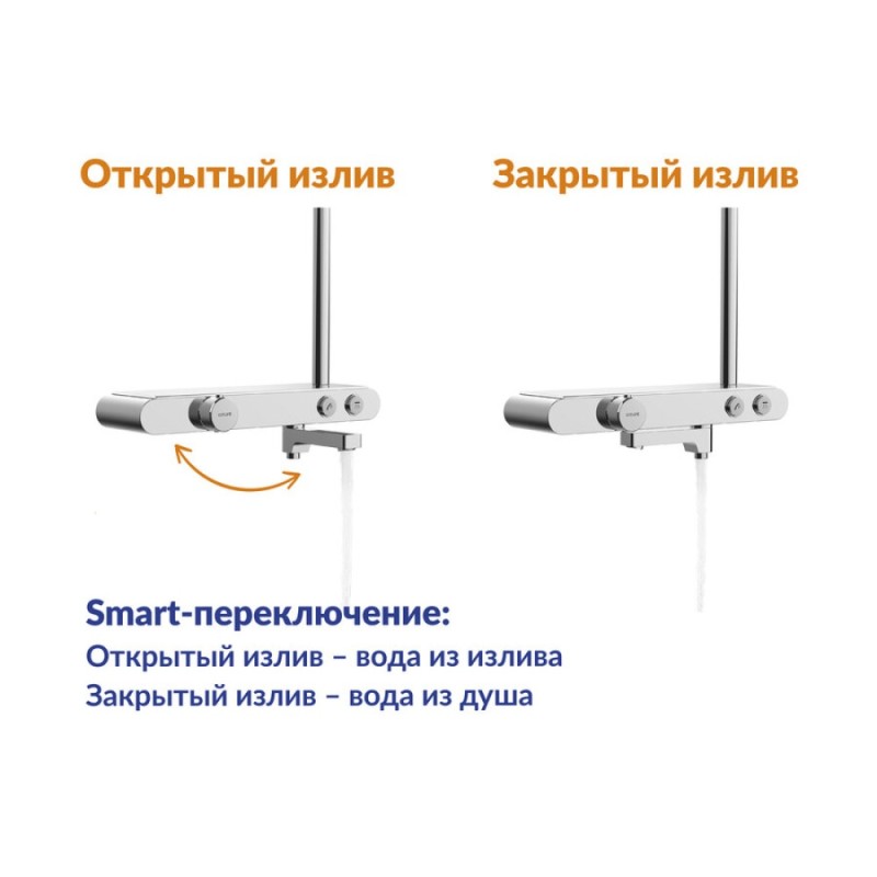 Душевая система Cersanit Vivo 64529, термостатическая, хром
