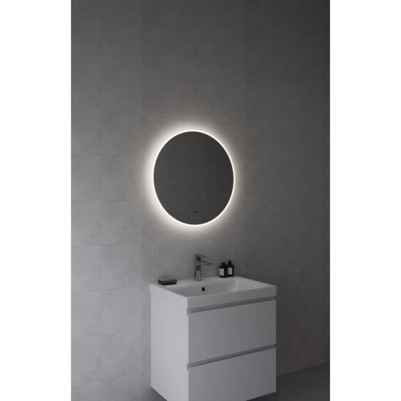 Зеркало Cersanit Eclipse Fusion 64811, 80 x 80 см, подвесное, LED-подсветка, бесконтактное включение, серебро