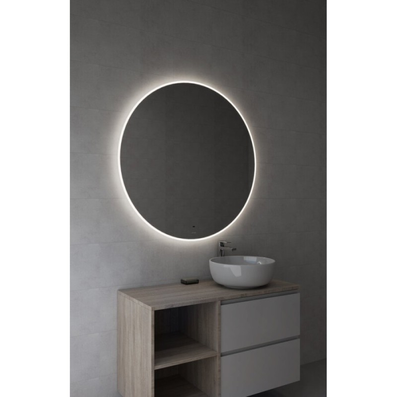 Зеркало Cersanit Eclipse Fusion 64812, 100 x 100 см, подвесное, LED-подсветка, бесконтактное включение, серебро