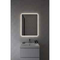 Зеркало Cersanit Eclipse Fusion 64813, 60 x 80 см, подвесное, LED-подсветка, бесконтактное включение, реверсивное, серебро