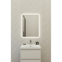 Зеркало Cersanit Eclipse Fusion 64813, 60 x 80 см, подвесное, LED-подсветка, бесконтактное включение, реверсивное, серебро