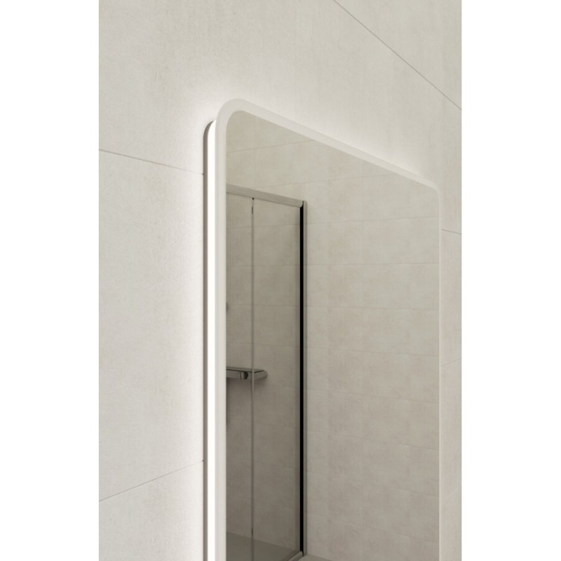 Зеркало Cersanit Eclipse Fusion 64815, 80 x 120 см, подвесное, LED-подсветка, бесконтактное включение, реверсивное, серебро
