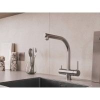 Смеситель Cersanit Crea 64840, для кухонной мойки, с подключением к фильтру, хром
