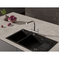 Смеситель Cersanit Crea 64840, для кухонной мойки, с подключением к фильтру, хром