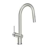 Смеситель Cersanit Brasko 64841, для кухонной мойки, с выдвижным изливом, хром