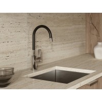 Смеситель Cersanit Moduo 64842, для кухонной мойки, с гибким изливом, хром/черный