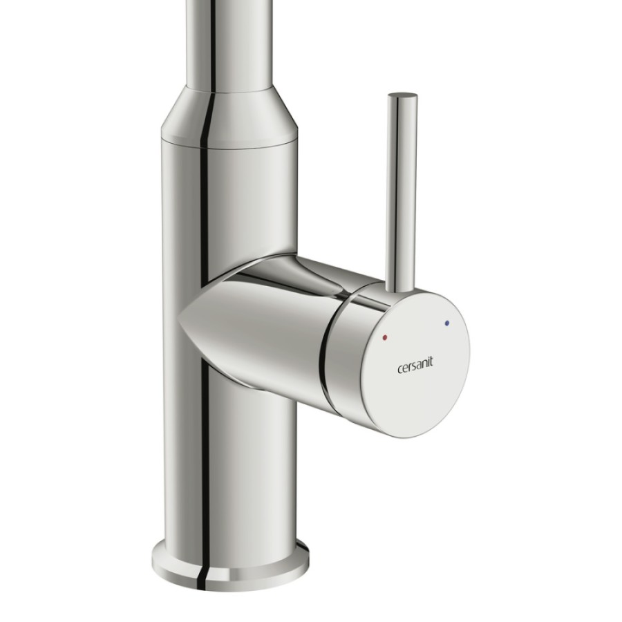 Смеситель Cersanit Flavis 64860, для кухонной мойки, с выдвижным изливом, хром