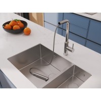 Смеситель Cersanit Flavis 64860, для кухонной мойки, с выдвижным изливом, хром