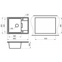 Кухонная мойка Granula GR-6503 6503sl, сланец