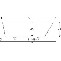 Ванна акриловая Geberit iCon 650475000, 170 х 75 см, белая