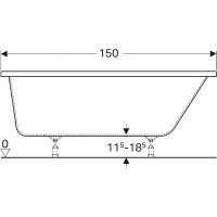 Ванна акриловая Geberit Renova 657340000, 150 х 100 см, белая, правосторонняя
