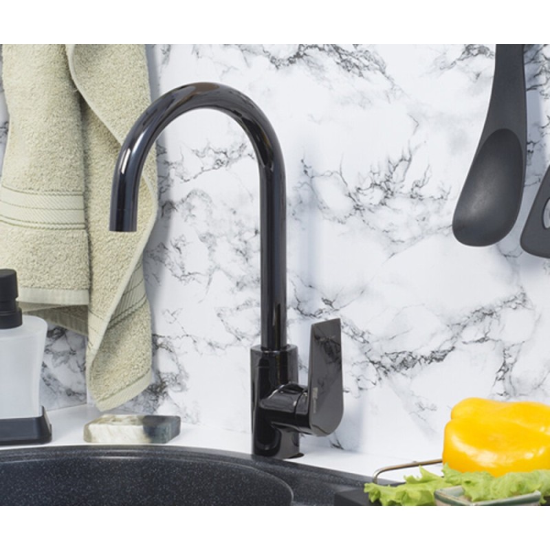 Смеситель WasserKRAFT 6607 для кухонной мойки, черный глянец