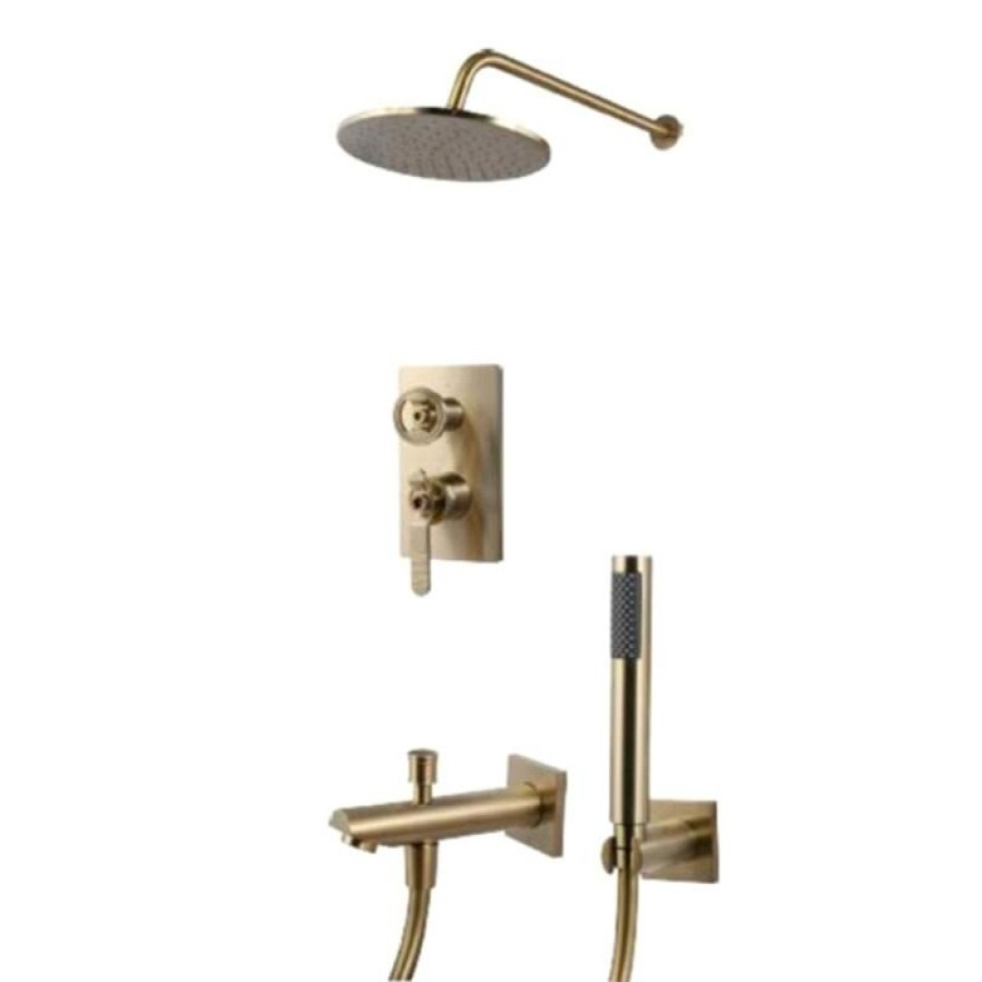 Душевая система Bronze De Luxe 1760'S Loft, матовое золото, 6630CG
