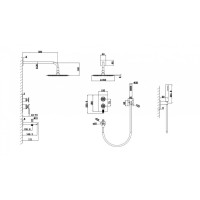 Душевая система Bronze De Luxe 1760'S Loft, матовое золото, 6630CG