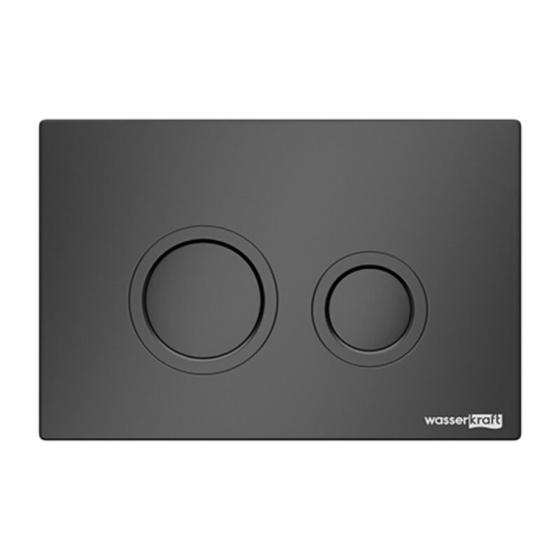 Инсталляция для унитаза WasserKraft Glan 66TLT.010.ME.BL.MB01, декоративная стеклянная панель черная, механическая кнопка смыва черная матовая