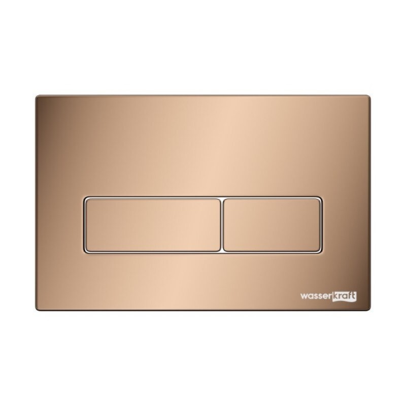 Инсталляция для унитаза WasserKraft Glan 66TLT.010.ME.BL.RG03, декоративная стеклянная панель черная, механическая кнопка смыва золото розовое