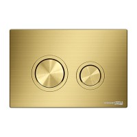 Инсталляция для унитаза WasserKraft Glan 66TLT.010.ME.WH.MG01, декоративная стеклянная панель белая, механическая кнопка смыва золото матовое