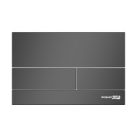 Инсталляция для унитаза WasserKraft Glan 66TLT.010.ME.WH.MB04, декоративная стеклянная панель белая, механическая кнопка смыва черная матовая