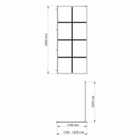 Душевая перегородка WasserKraft Glan 66W40 со свободным входом, 120 см, стекло прозрачное с принтом, профиль черный