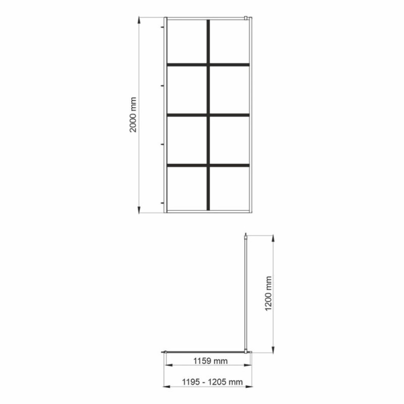 Душевая перегородка WasserKraft Glan 66W40 со свободным входом, 120 см, стекло прозрачное с принтом, профиль черный