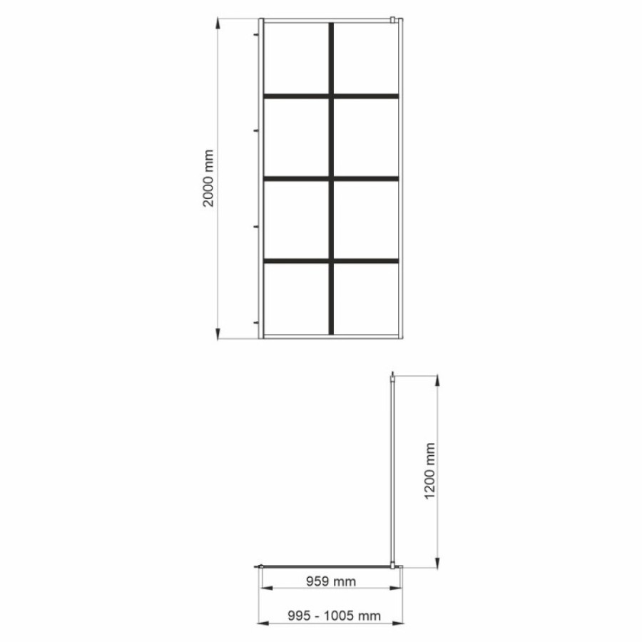 Душевая перегородка WasserKraft Glan 66W44 со свободным входом, 100 см, стекло прозрачное с принтом, профиль черный