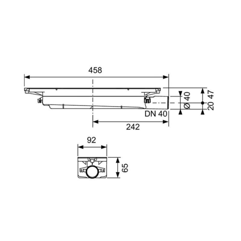 Сифон TECE Drainprofile 673001, низкий DN40, боковой слив