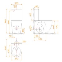 Унитаз-комапкт RGW SW-03 67420103-01, безободковый, сиденье микролифт, белый