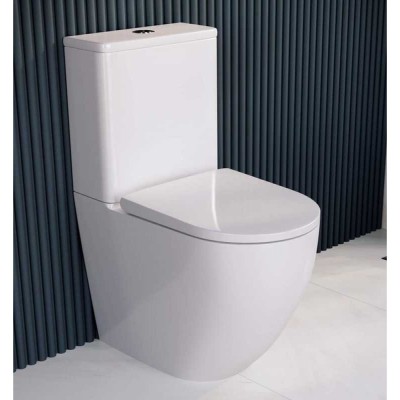 Унитаз-комапкт RGW SW-03 67420103-01, безободковый, сиденье микролифт, белый
