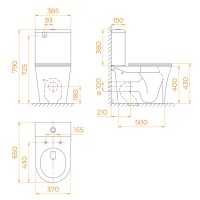 Унитаз-компакт RGW SW-04 67420104-01, безободковый, сиденье микролифт, белый