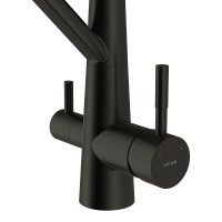 Смеситель для кухонной мойки Cersanit Vivo 68218, с подключением к фильтру с питьевой водой, черный матовый
