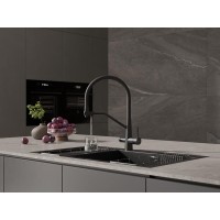 Смеситель для кухонной мойки Cersanit Vivo 68218, с подключением к фильтру с питьевой водой, черный матовый