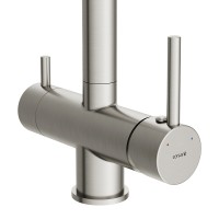 Смеситель для кухонной мойки Cersanit Crea 68224, с подключением к фильтру с питьевой водой, PVD покрытие, сатин