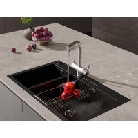 Смеситель для кухонной мойки Cersanit Crea 68224, с подключением к фильтру с питьевой водой, PVD покрытие, сатин