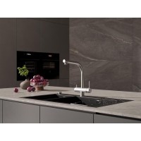 Смеситель для кухонной мойки Cersanit Crea 68224, с подключением к фильтру с питьевой водой, PVD покрытие, сатин