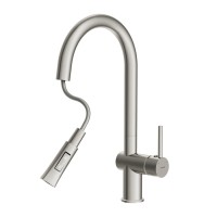 Смеситель Cersanit Melar 68229, для кухонной мойки, с выдвижным изливом, PVD-сатин