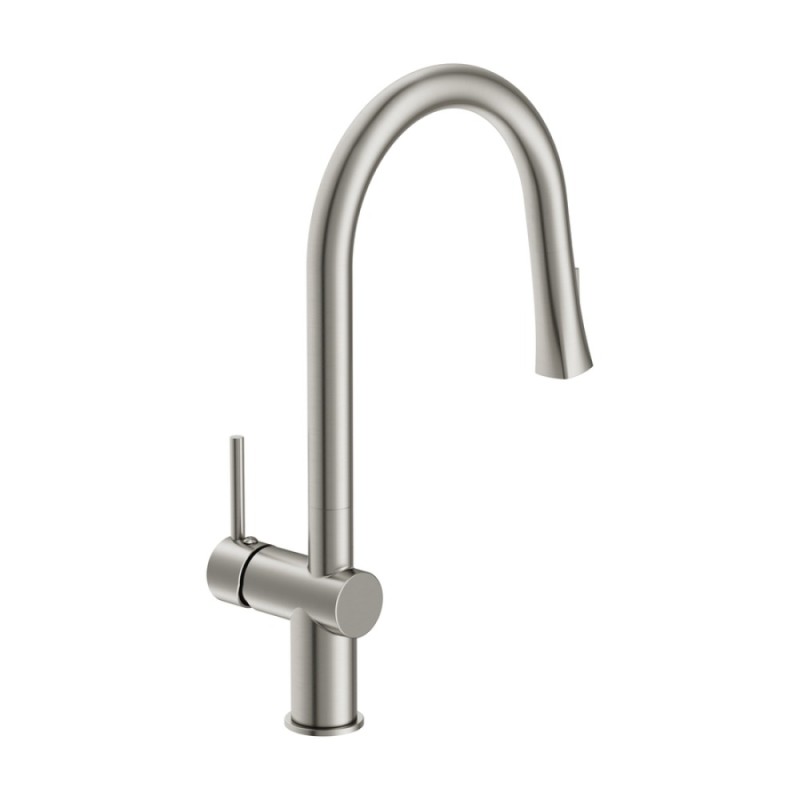 Смеситель Cersanit Melar 68229, для кухонной мойки, с выдвижным изливом, PVD-сатин