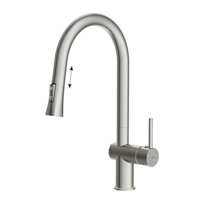 Смеситель Cersanit Melar 68229, для кухонной мойки, с выдвижным изливом, PVD-сатин