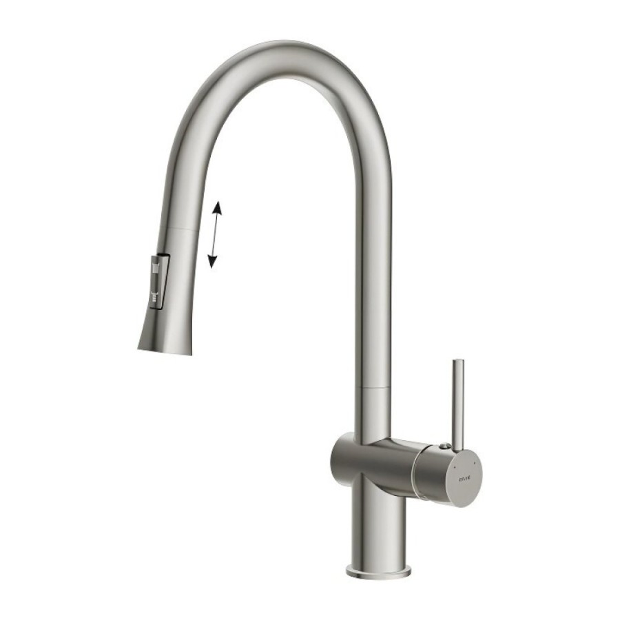 Смеситель Cersanit Melar 68229, для кухонной мойки, с выдвижным изливом, PVD-сатин