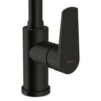 Смеситель Cersanit Moduo 68230, для кухонной мойки, с гибким изливом, черный матовый
