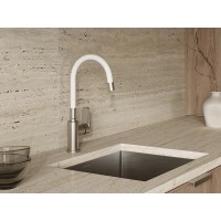 Смеситель для кухонной мойки Cersanit Moduo 68232, с гибким изливом, цвет белый/хром
