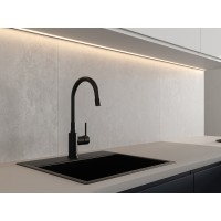 Смеситель Cersanit Melar 68234, для кухонной мойки, черный матовый