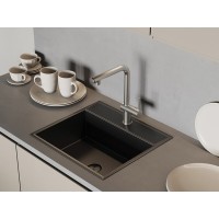 Смеситель для кухонной мойки Cersanit Flavis 68238, с выдвижным изливом, сатин