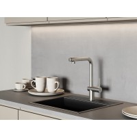 Смеситель для кухонной мойки Cersanit Flavis 68238, с выдвижным изливом, сатин