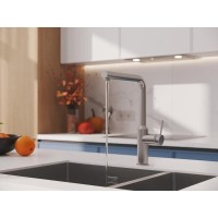 Смеситель для кухонной мойки Cersanit Flavis 68241, сатин PVD