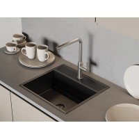 Смеситель для кухонной мойки Cersanit Flavis 68241, сатин PVD
