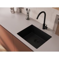 Смеситель Cersanit Como 68243, для кухонной мойки, черный матовый