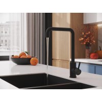 Смеситель для кухонной мойки Cersanit Como 68246, цвет черный матовый